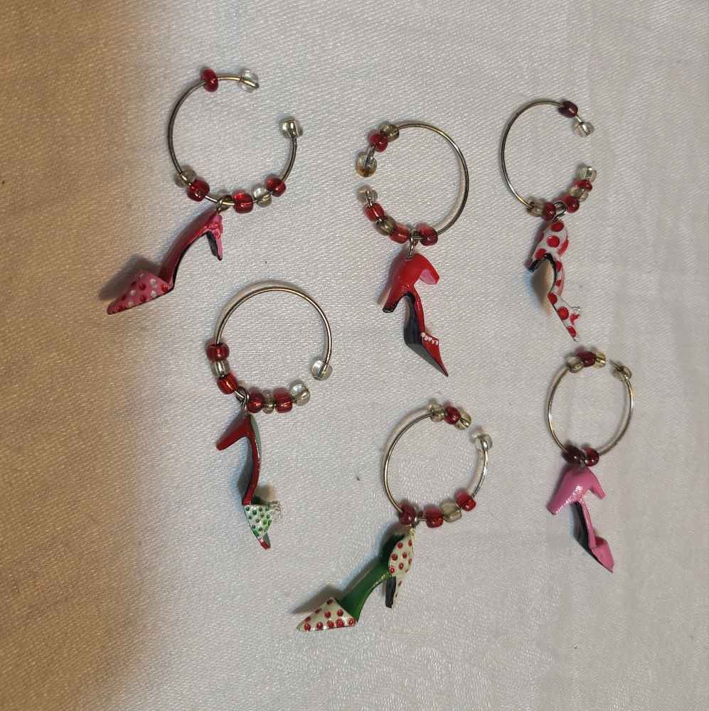 Wine glass shoe charms
